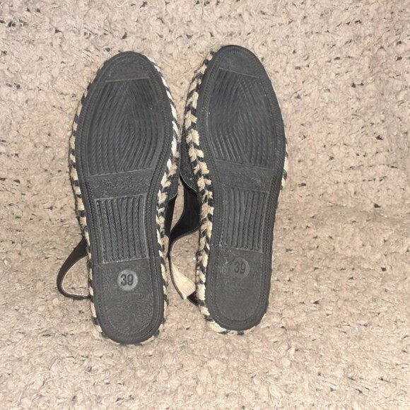 GAIMO-Black/Silver Flatform Espadrille Sandals-Anthropologie-Sz 39-Near Mint - Picture 6 of 6